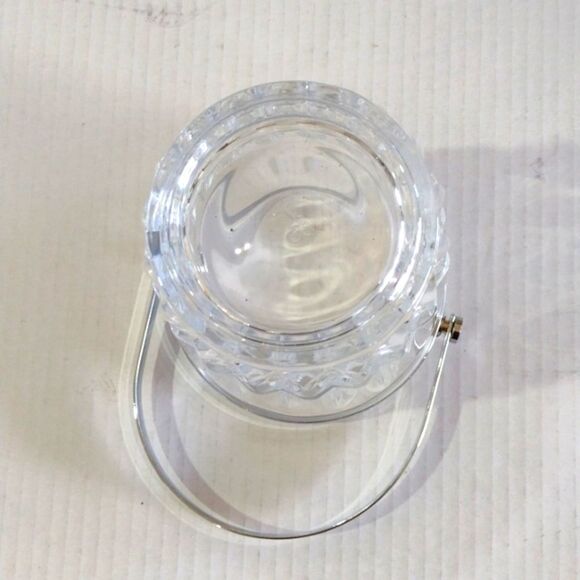 Cristal d'Arques Small Ice‎ Bucket  Lead Crystal Silverplate Handle - Picture 5 of 8
